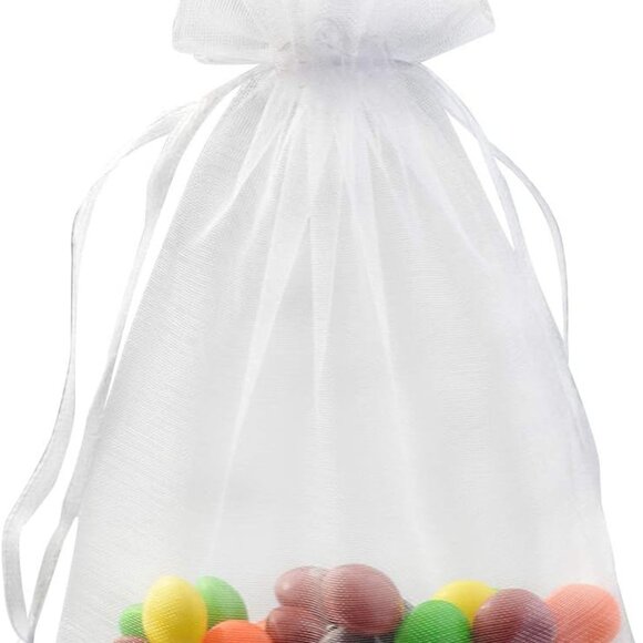 50pcs Organza Bags-Mix Color 3.54''x4.33''9x11cm Satin Drawstring Organza Pouch - Picture 3 of 7